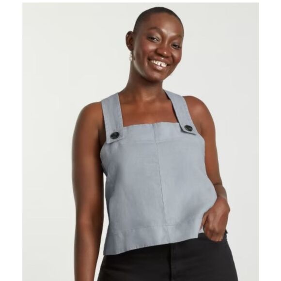 Everlane The Apron Linen Tank Top Sky Blue Gray Size 2 - Picture 2 of 11